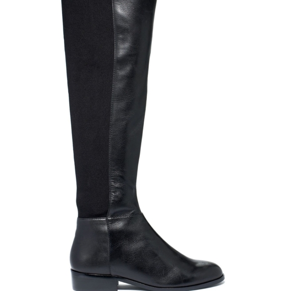 Michael Kors Shoes - Michael Kors Black Bromley Flat Boot with Tread. Like new. Size 7.5. Gold Zip